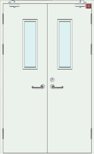 鋼質(zhì)防滅門-雙開帶亮窗